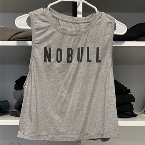 NOBULL Women's Light Gray Crop Tank Top